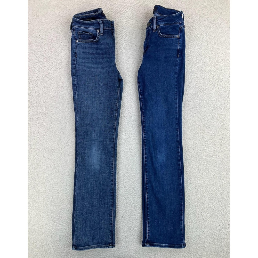 NYDJ Marilyn Straight Jeans LOT OF 2 Womens 0 Blue Medium Wash Mid Rise Stretch